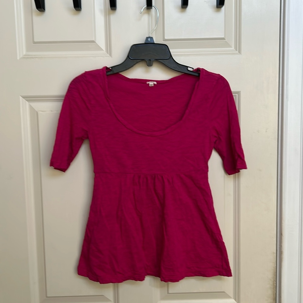 Fuschia pink peplum tee shirt